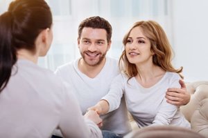 Husband and wife participating in family therapy for addiction